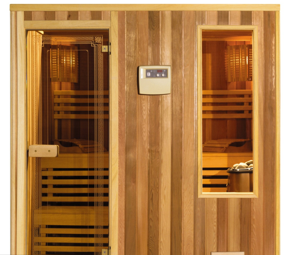 Sauna Room com vidro e madeira